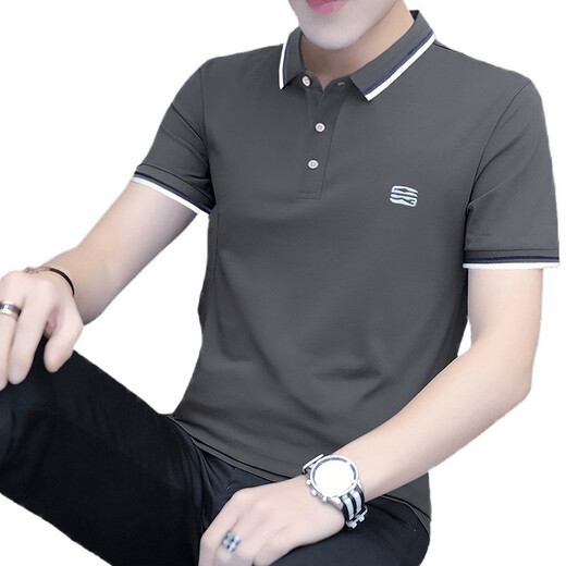 Gemas coloridas Mercerizadas Cotton Men's Sorte-Searved Business 2025 Lapa de moda Top 5012-White M