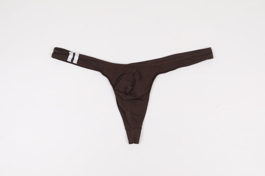 Gay ice silk thong, transparent underwear for men, men's low-waisted sexy T-pants with convex slim fit and breathable pants, white M European size 2.1-2.4