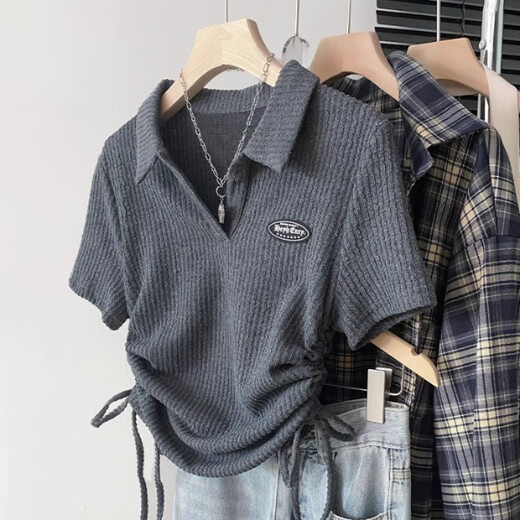 Zi Xinyue [3895 personnes collectez] la chemise à manches courtes en décolleté de style américain