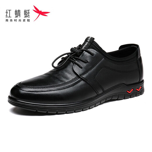 Foot Dragonfly Flagship Store Lederschuhe Herbst neue Stil Schuhe Vielseitige trendige Top-Sport-Schnüre-up-Weichleder-Lederschuhe Schwarz WTA12127 38 38