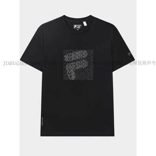 斐乐（FILA）男子圆领短袖T恤运动简约舒适针织半袖F61M427114 427114官方正品 正黑色F61M427113ABK_F11M3271 M 170_92A_