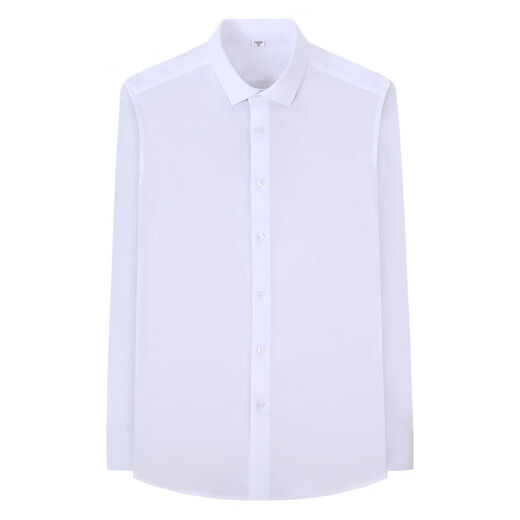 UOSO International Light Luxus Stripless Shirt Herren Langarm Slim Elastic Spring Business Casual No-Solar Herren weiße formelle Kleidung Schwarz PL6167 S 38