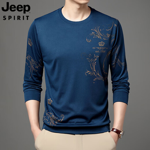 Jeep Spirit Jeep mittlerer Alter und junger Männer-Sommer-Eis Silk Langarm T-Shirt T-Shirt T-Shirt T-Shirt T-Shirt T-Shirt T-Shirt T-Shirt T-Shirt T-Shirt T-Line B6627 Black 2xl 180/120/54155-175jin [Jin Equals 0,5 kg].
