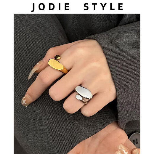DL 1998 18k plated ring European and American style light luxury titanium steel plated 18K gold color-preserving opening for women metal versatile in A gold (half opening can be fine-tuned) opening adjustable