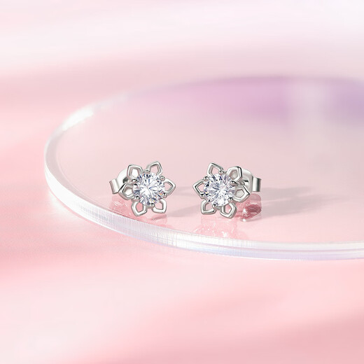 Saturday Fortune Small Silver Flower Petal Earrings Women's S925 Silver Earrings Birthday Gift J0912154 Pair
