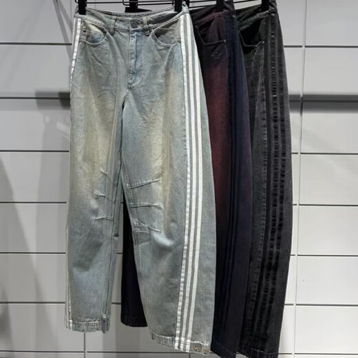 ADIDAS CLOVER El efecto retro de gradiente retro femenino pantalones deportivos de mezclilla lavados JX9214/9212/9213 Black JX9213 31