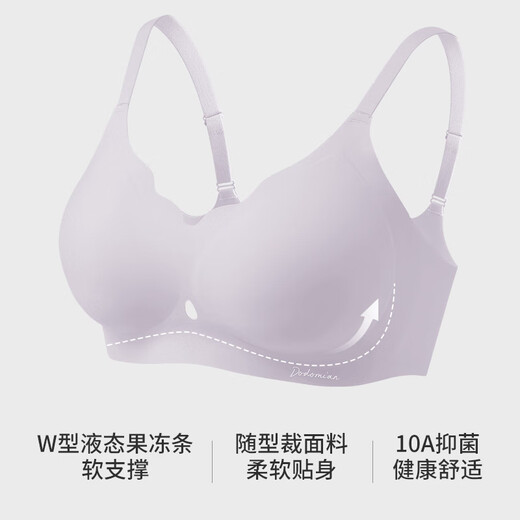 Duoduo Cotton New Underwear Women's Jasmine Scent 10A Antibacterial Small Breast Push-Up No Wire Bra Cardamom Purple L Size