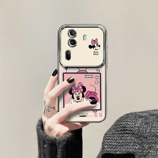Leishengku applique l'opporeno11pro pire du téléphone mobile cartoon mickey minnie 8 silicone 7 mignon 65 Oppore0pro + cas de protection Reno9pro + couverture complète anti-automne Ren Silver-SBH15664 Minnie + C248 Oppore1