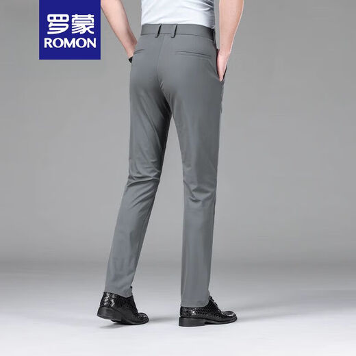 
ROMON (ROMON) summer men's casual pants men's ice silk thin style middle-aged high-end new straight-leg business suit trousers SKL-16761 black [summer thin style] 29 waist circumference two feet two