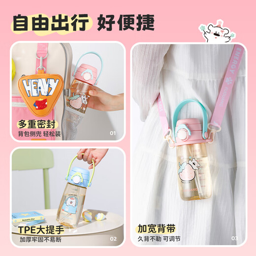 Fuguang PPSU water cup, children's plastic cup, kindergarten students, pregnant women, new straw cup, women's summer 540ml