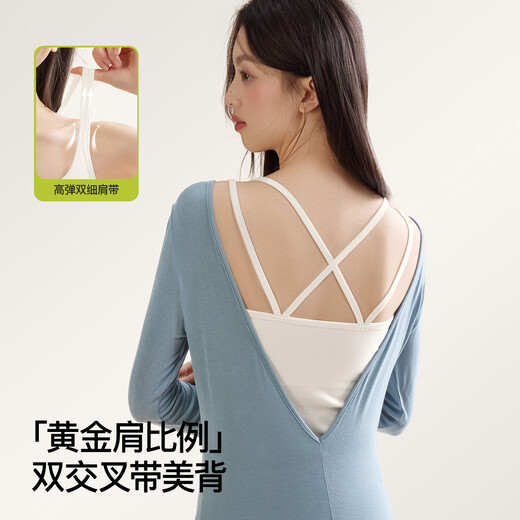 SecretWorld sling girls summer with breast pads can be worn outside without wearing bra, fashionable and beautiful back, white inner one-piece women's vest
