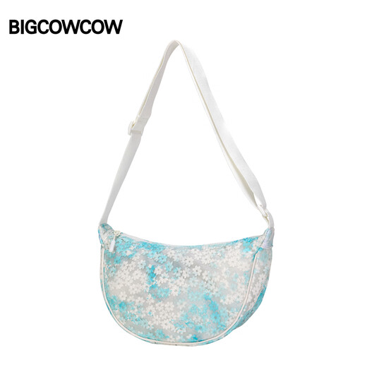 BIGCOWCOW斜挎包女包棉纶单肩包百搭休闲包包运动腋下包扎染饺子包男