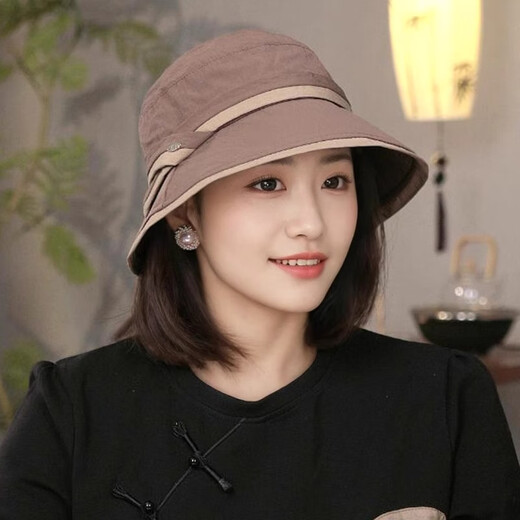 Shenggeer light and quick-drying sun protection hat spring and autumn 2025 new style fisherman hat cool hat covering face travel sun hat women khaki color adjustable