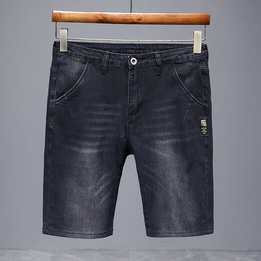 Zengzhi 2025 Nouveau court métrage en denim mince en cinq points pour hommes lâches allongés à mi-trousser.