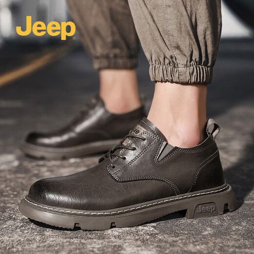 Jeep Jeep men's shoes spring and autumn leather shoes men's business formal shoes British style small leather shoes workwear casual sneakers