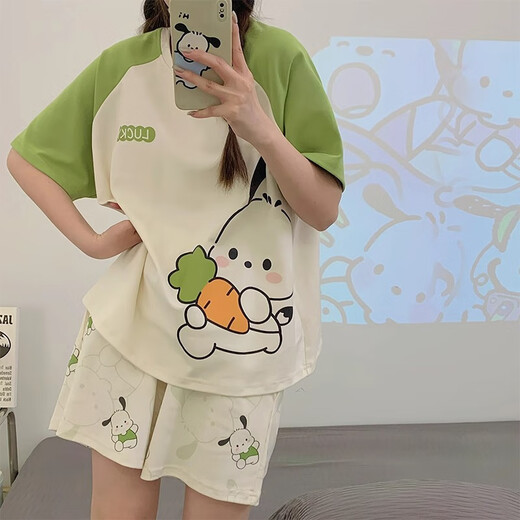 京濮飞夏季卡通甜美睡衣薄款两件套家居服广州十三行 687萝卜快跑 190 3XL码【建议150-172斤】