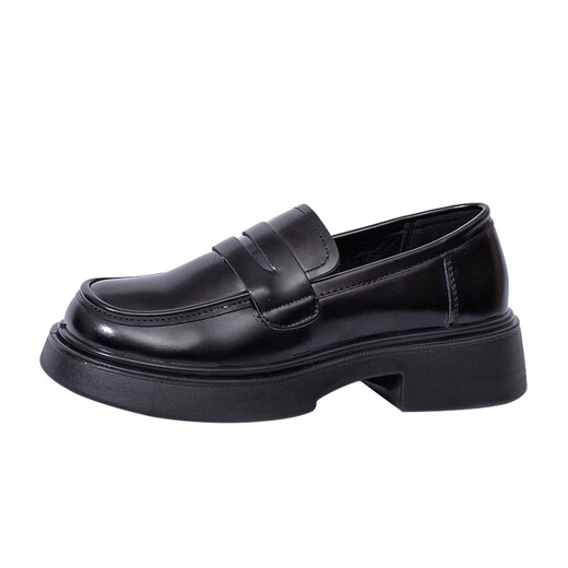 Huili Women's Zapatos gruesos de mocasines gruesos zapatos de cuero versátiles de cuero versátiles
