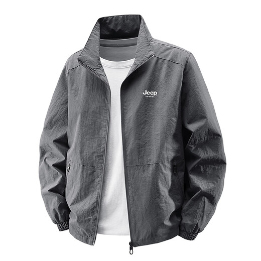 Jeep Spirit Jeep Jacke Herren Frühling und Herbst Outdoor Sport loser Stand Collar Jacke Freizeitkleidung Top Military Green 2xl