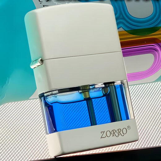 Zorro Kerosin leichter transparenter Öl Silo Windproof Persönlichkeit kreativer Flip Upgrade Version Cover mit mittlerer Heckerbringung Z690-201 Sand Silber