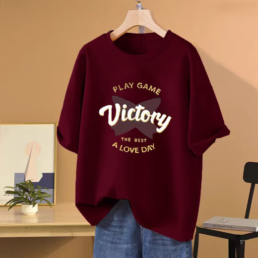 
KuZHANG (KUZHANG) 2025 summer new large D size loose pure. Cotton short-sleeved T-shirt for women to cover their belly and make them look slim and casual and fashionable top 1049# Navy Blue Pure Cotton S Recommended 80-100Jin [Jin equals 0.5 kg]