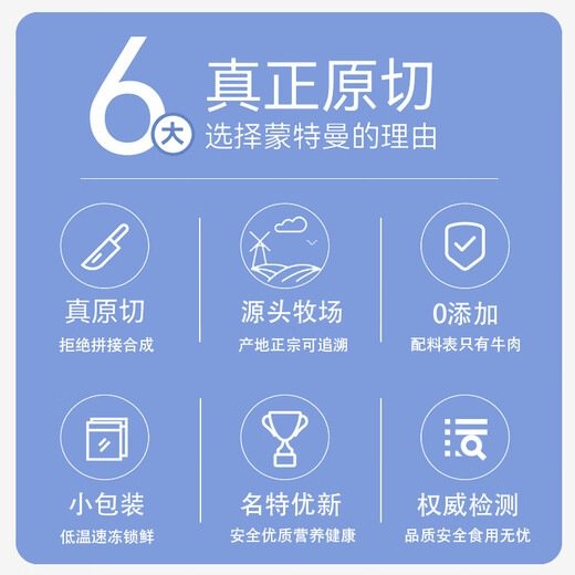 蒙特曼内蒙古原切牛里脊 净重3斤 生鲜黄牛肉柳菲力新鲜儿童辅食家庭装 