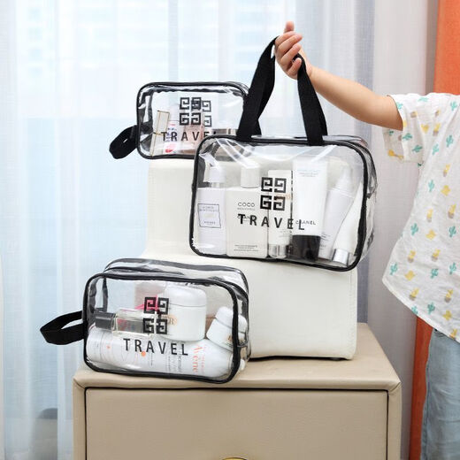 Cosmetic bag, casual toiletry bag, mini handbag, large capacity, portable storage, travel and swimming, gray black, small size x1 20*7.5*13cm