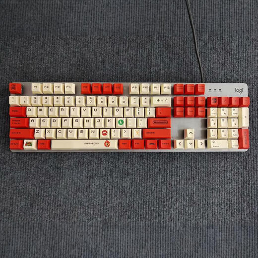 Logitech original K845 K835 Teclado mecánico con cable Eje de té negro de té negro Oficina de computadora de retroiluminación 9 Nuevo o más o menos blanco/blanco Capazón verde