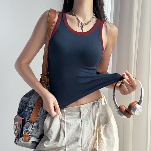 KEJIMITAO European and American ins sports bra all-in-one shockproof yoga vest new running training Pilates fitness bra Sky Blue L