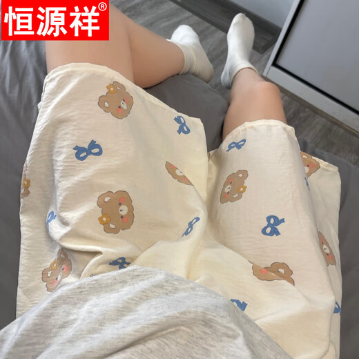 Hengyuanxiang cartoon cute shorts for women thin summer pajamas loose and comfortable baby feeling walking pants student casual home pants 702 2XL 135-150Jin [Jin equals 0.5 kg]