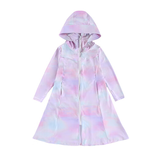 Girls' sun protection clothing summer 2025 new full body big children's summer wear thin jacket children's long sun protection clothing gradient color 150 cm