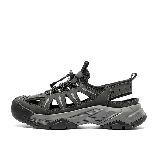 Senda Sandals Men's 2025 Été Nouveau extérieur Sports respirant Style de plage et chaussures de plage à semelle épaisse chaussures décontractées noir 41
