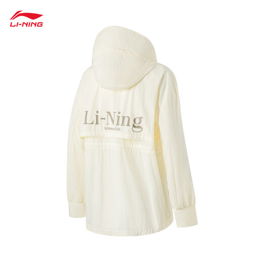 Ropa de protección solar Li Ning K Smoothie | Cortavientos deportivo informal de moda holgado de manga larga transpirable de secado rápido para mujer blanquecino 686-1 M