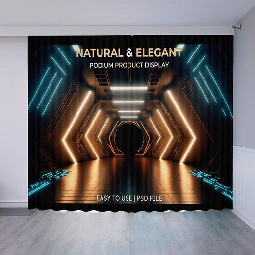 
Youguan 3D three-dimensional technology-sensing curtains for boys bedroom Internet cafe partition curtains ktv bar Internet cafe e-sports hall blackout curtains 10 (12099) hook model 3.5m wide 1 piece/height customization please note