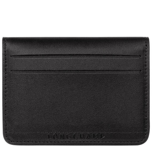 Longchamp (LONGCHAMP) BC direct mail unisex black leather card holder 30039987001 New Year gift 30039987001