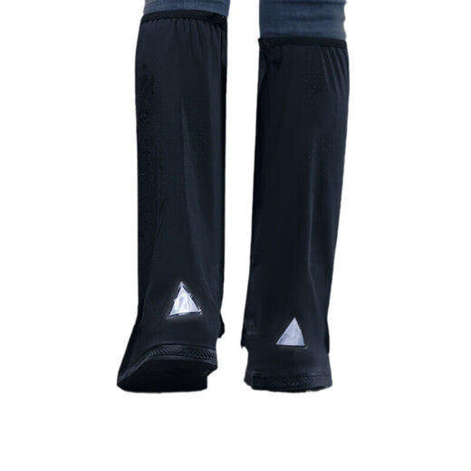 Cubierta de botas de lluvia de tubo alta cubierta de zapato resistente antideslizante en espesas para hombres y mujeres adultos a prueba de lluvia al aire libre Estilo de tubo largo XL tamaño negro (43-45 Tamaño normal del zapato)