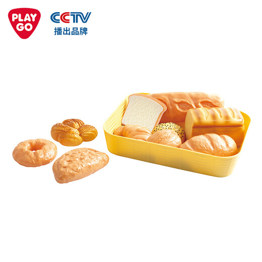 PLAYGO面包组合仿真食物幼儿园早教儿童过家家益智点心包玩具道具3942