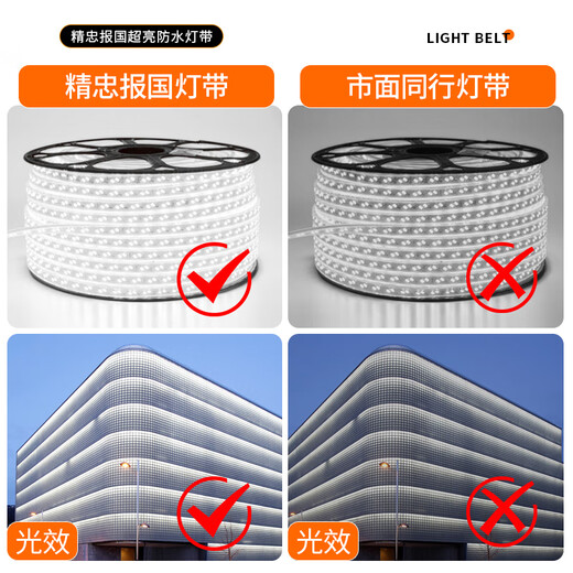 XMSJ custom light strip led light strip three-color light change outdoor waterproof brightening warm color outdoor wall atmosphere super bright cob project 100m project headlight bead 5730 double row 723