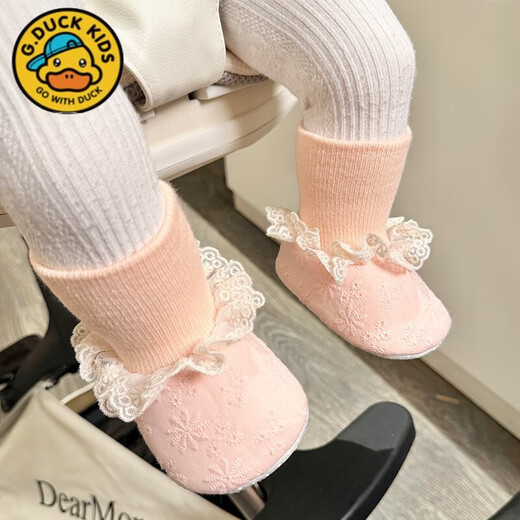 G. Duckkids Spring and Automne Baby Chaussures de 0 à 1 ans Bébé Soft Sole Prévention de la perte 6-12 mois Chaussures et chaussettes Princess Beautiful 12 Longueur intérieure CM