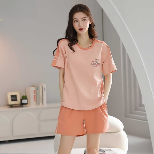 莫代尔2025新款睡衣女夏季纯棉套头短袖短裤可外穿家居服套装 Z9854 M [建议80-100斤穿]