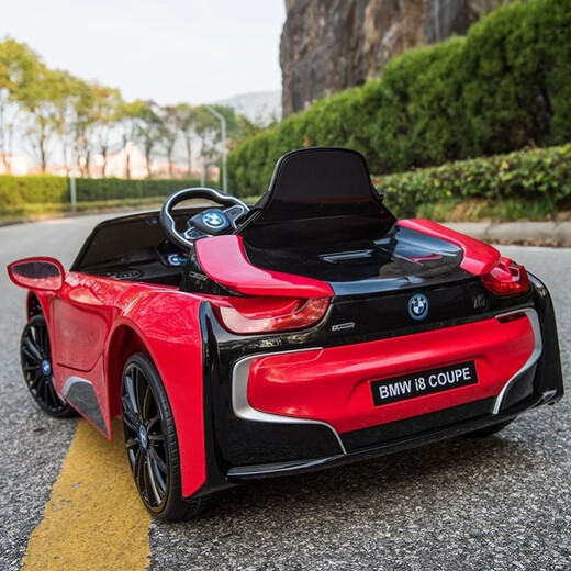AWZ BMW children's electric car electric car four-wheel with remote control can sit on the child's baby toy car swing stroller B25-red four-wheel drive + self-driving remote control electric drive