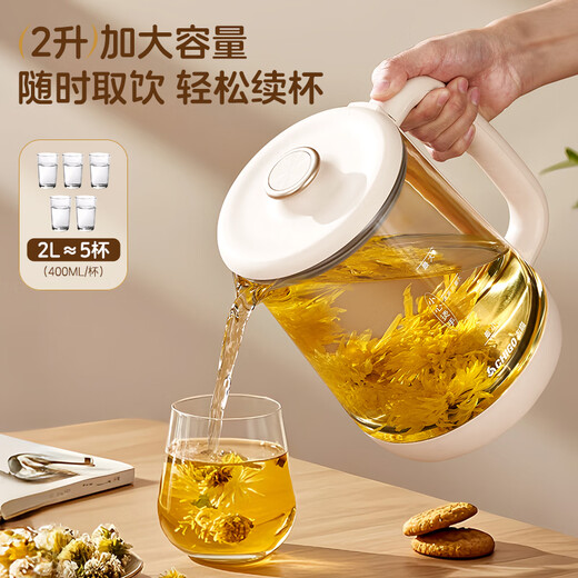 CHIGO Health Kettle 2L Mini Kettle Constant Temperature Hot Water Kettle Electric Kettle Home Office Multifunctional Flower Teapot Black Tea Tea Maker Tea Kettle 304 Heating Plate 2L Large Capacity Standard Version