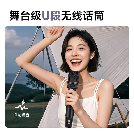 HiVi Outdoor Square Dance Speaker Trolley Mobile Karaoke Singing Speaker Karaoke Microphone Amplifier All-in-One Bluetooth Dual 5.5-inch MP25