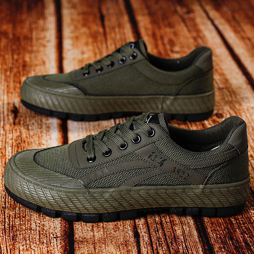 
Lingka gaejun 3522 soft sole wear-resistant non-slip labor protection shoes men's flat sole construction site farmland work shoes Jiefang shoes wholesale military green 43