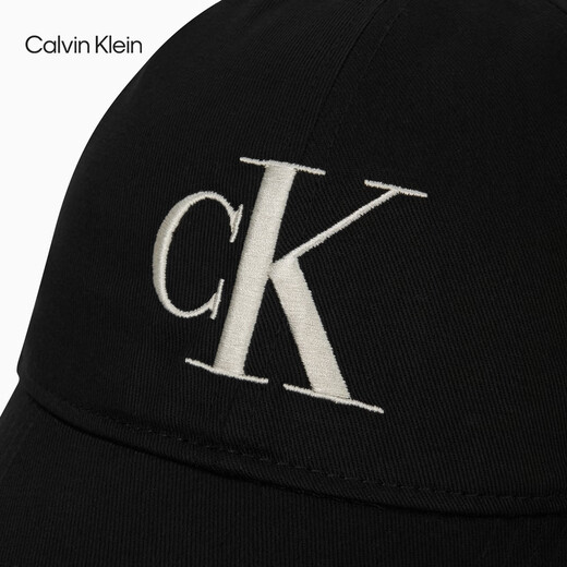 Calvin KleinJeans 25 Spring and Summer New Men and Women's Same Vintage ck Embroidered Pure Cotton Beam Baseball Hat Gift 4G5024G UB1-Space Black One Size OS