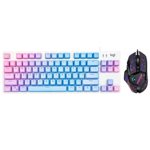 罗技（Logitech）G502 HERO SG有线游戏鼠标 电竞鼠标 K835机械键盘 有线键盘 键鼠套装 K835青轴-蓝色妖姬键帽+G502-耿鬼防滑贴