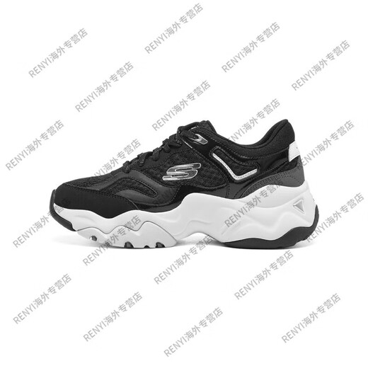SKECHERS Damenschuhe Drei Generationen von Panda-Schuhen Herbst und Winter Neue dicke Casual Sports Dad Schuhe 12958 White_silver_11979-WSL 35