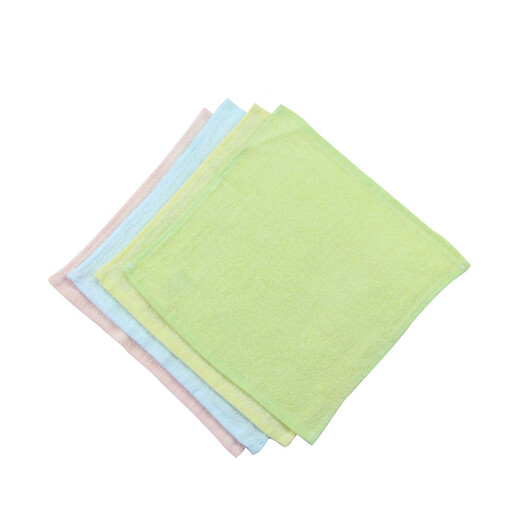 Jialiya Bamboo Fiber Small Towel Soft Children and Baby Wipe Hands and Face Small Square Towel to Absorb Sweat and Drool 6198 Pink 23x23cm
