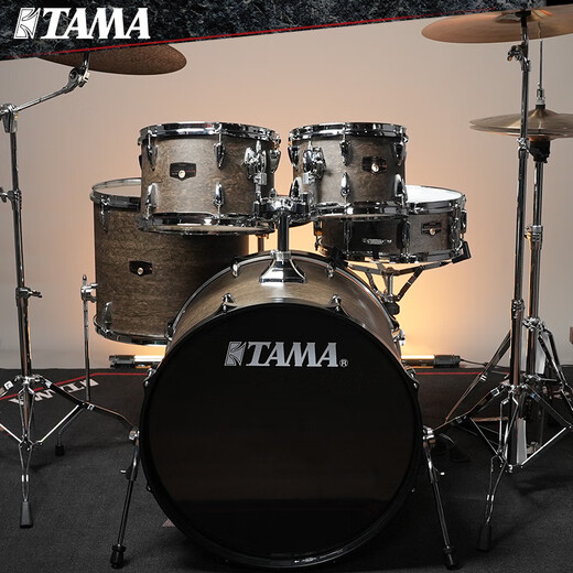 Tama Drum Set: Emperor Star IP52H6 New Jazz Drum Home Children's Adult Professional IP52H6WBN-BOB + BCS Four Cymbals + Three Cymbals Stand