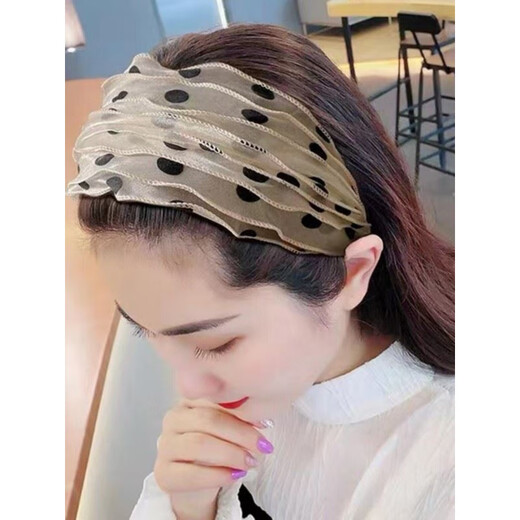 
KEEGFEG high-end hairband covering women's headwear wide hair card covering artifact internet celebrity 2025 new hairpin hairband P12-coffee hairband