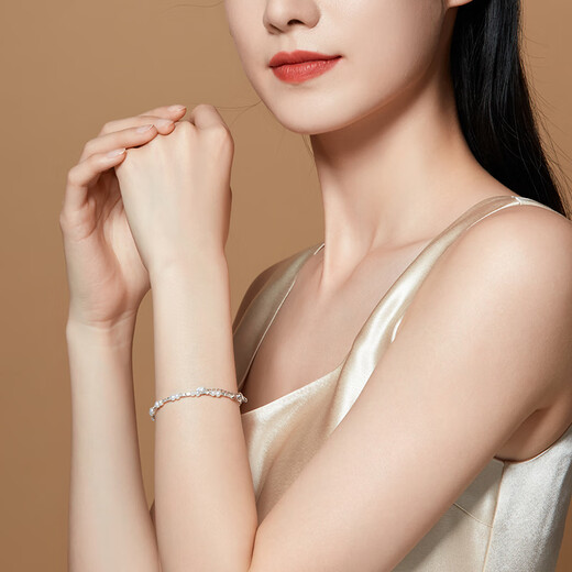 Laomiao S925 Silver Bracelet Broken Silver Freshwater Pearl Bracelet Women's Light Luxury Design S925 Silver Pearl Broken Silver Bracelet
